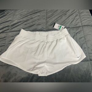 Nike White Athletic Shorts Lightweight Performance Design